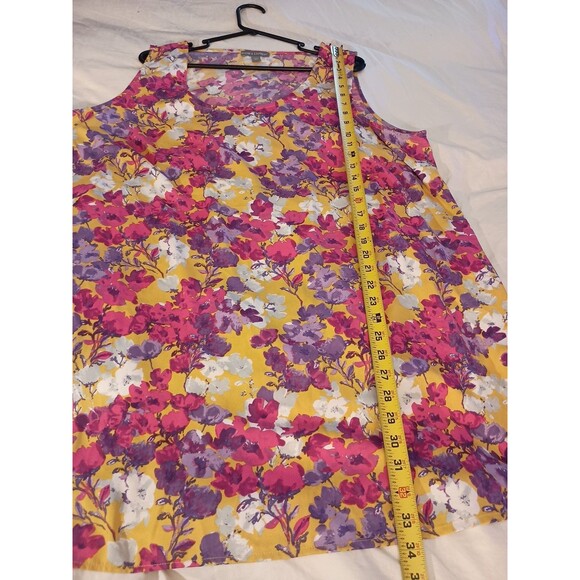 Jessica London Top Plus Size 24W Multicolor Floral Sleeveless - Picture 5 of 8